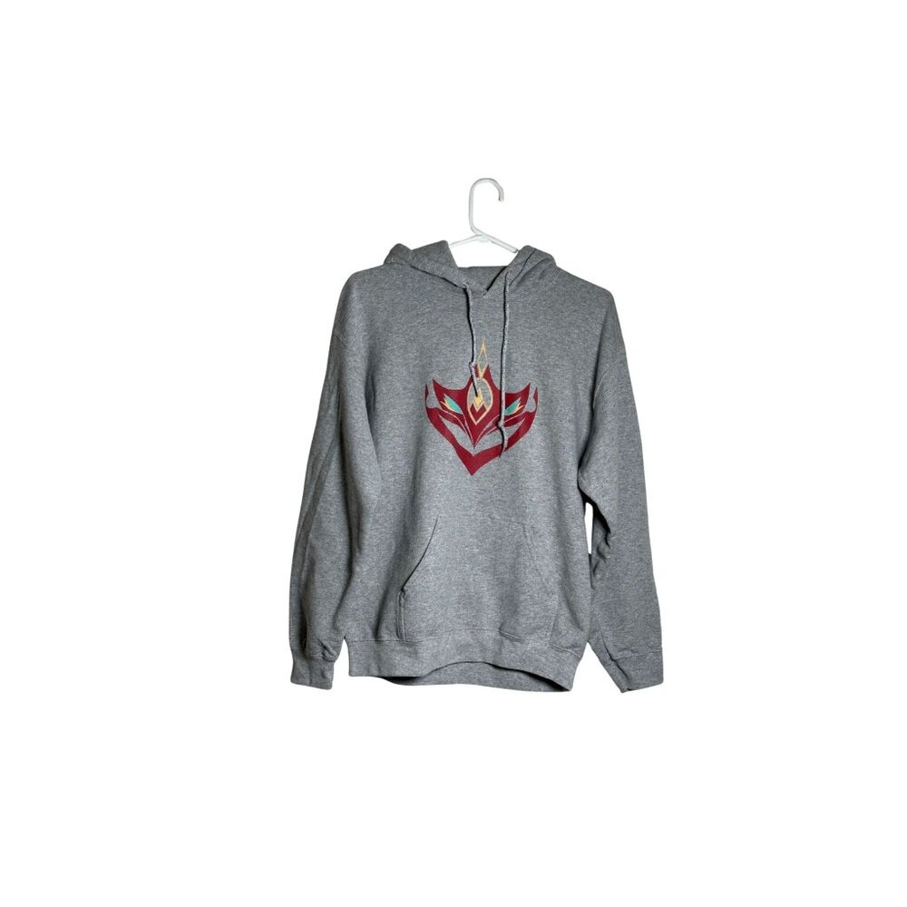 Gildan Heavy Blend Gray Blood Elf Crest Hoodie World of Warcraft Game Sz M